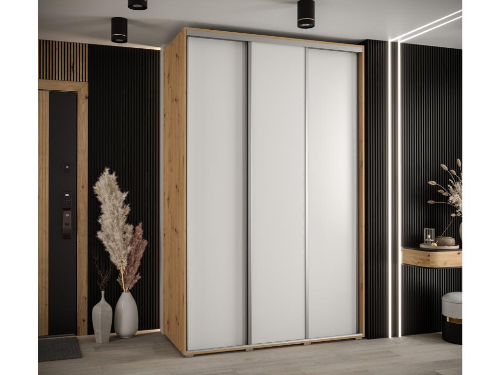ARMARIO Hominor 1 DE PUERTAS CORREDERAS 235 - 2/160/45 3 puertas Artisan/Blanco/Plata