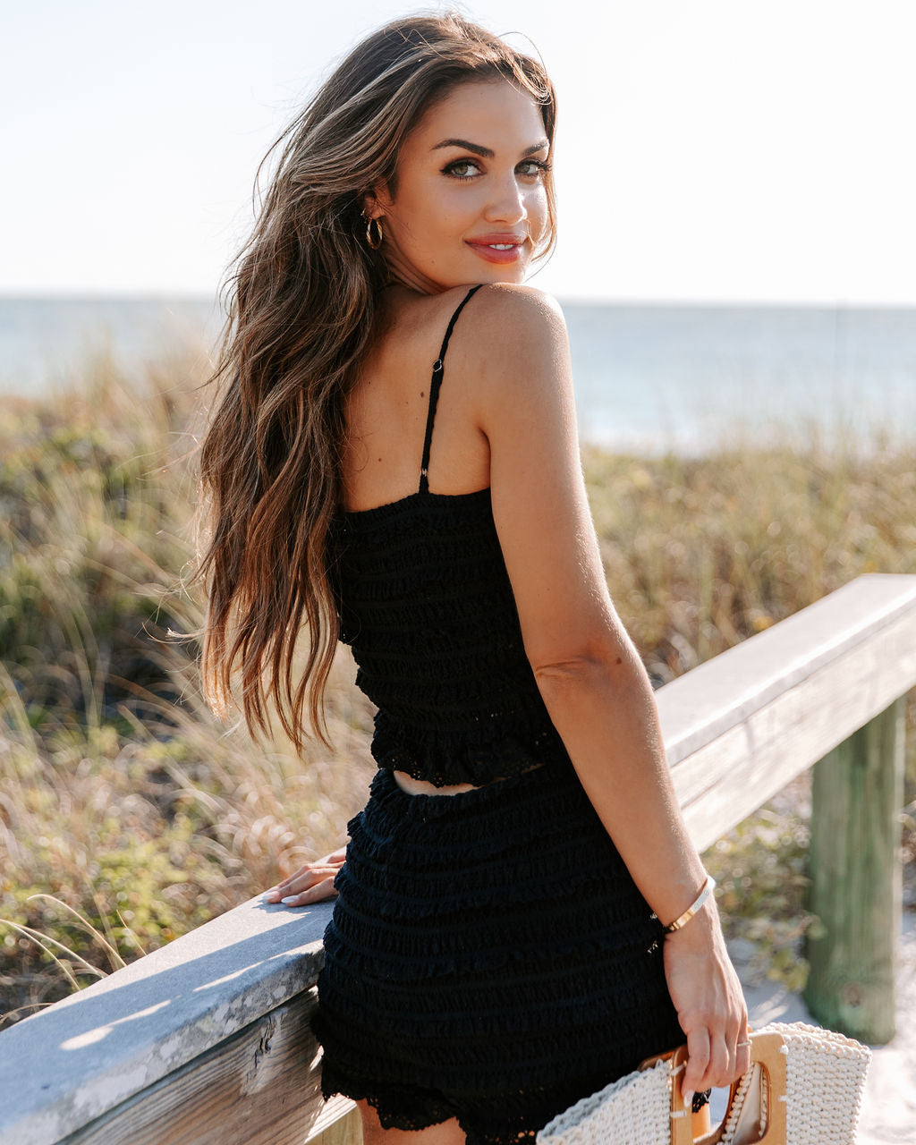 Cami Crochet Crop Top - Black - FINAL SALE - Se7enfashion