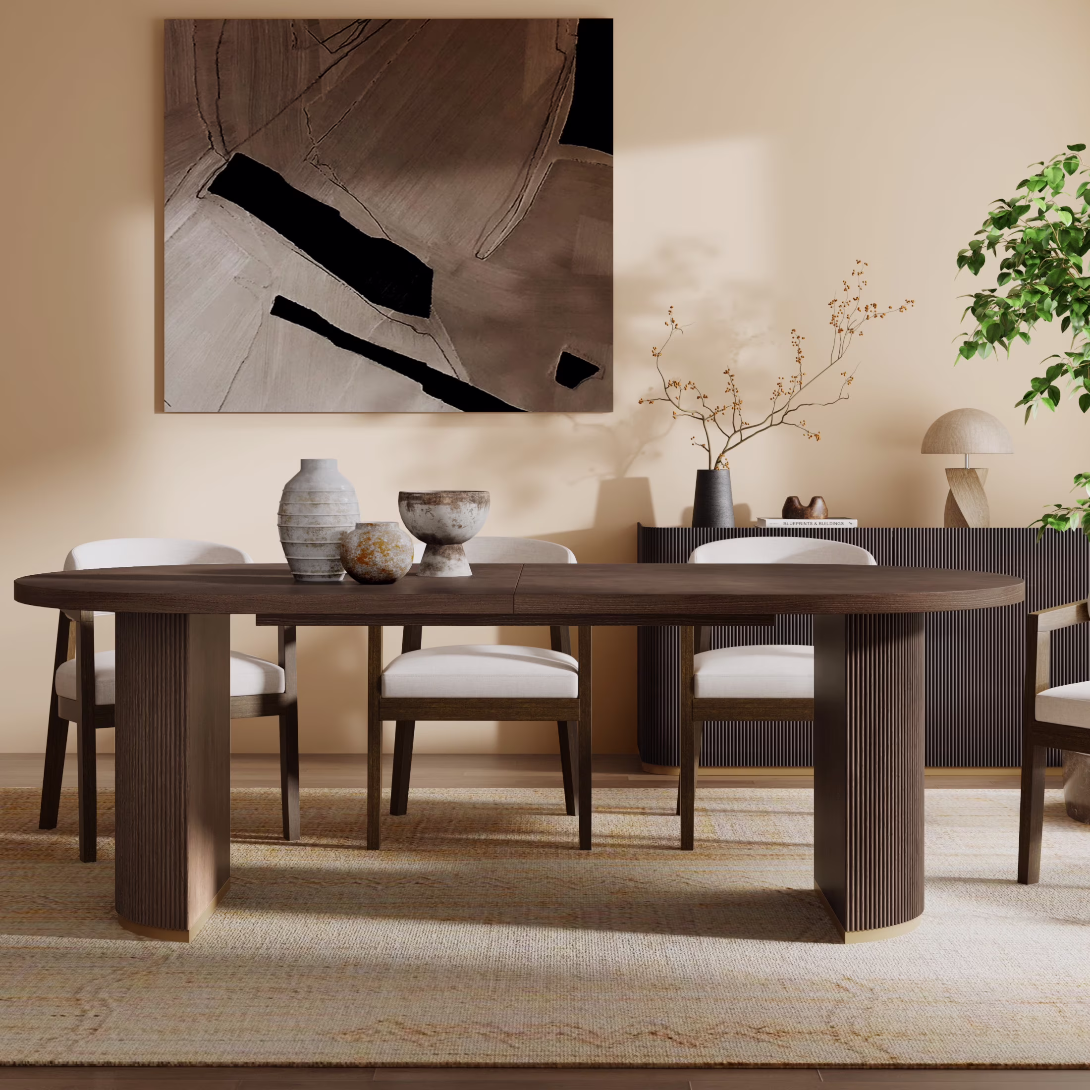 Christopher Knight Home Minimalist 88- Oval Dining Table for 4-6, Espresso - Image 3