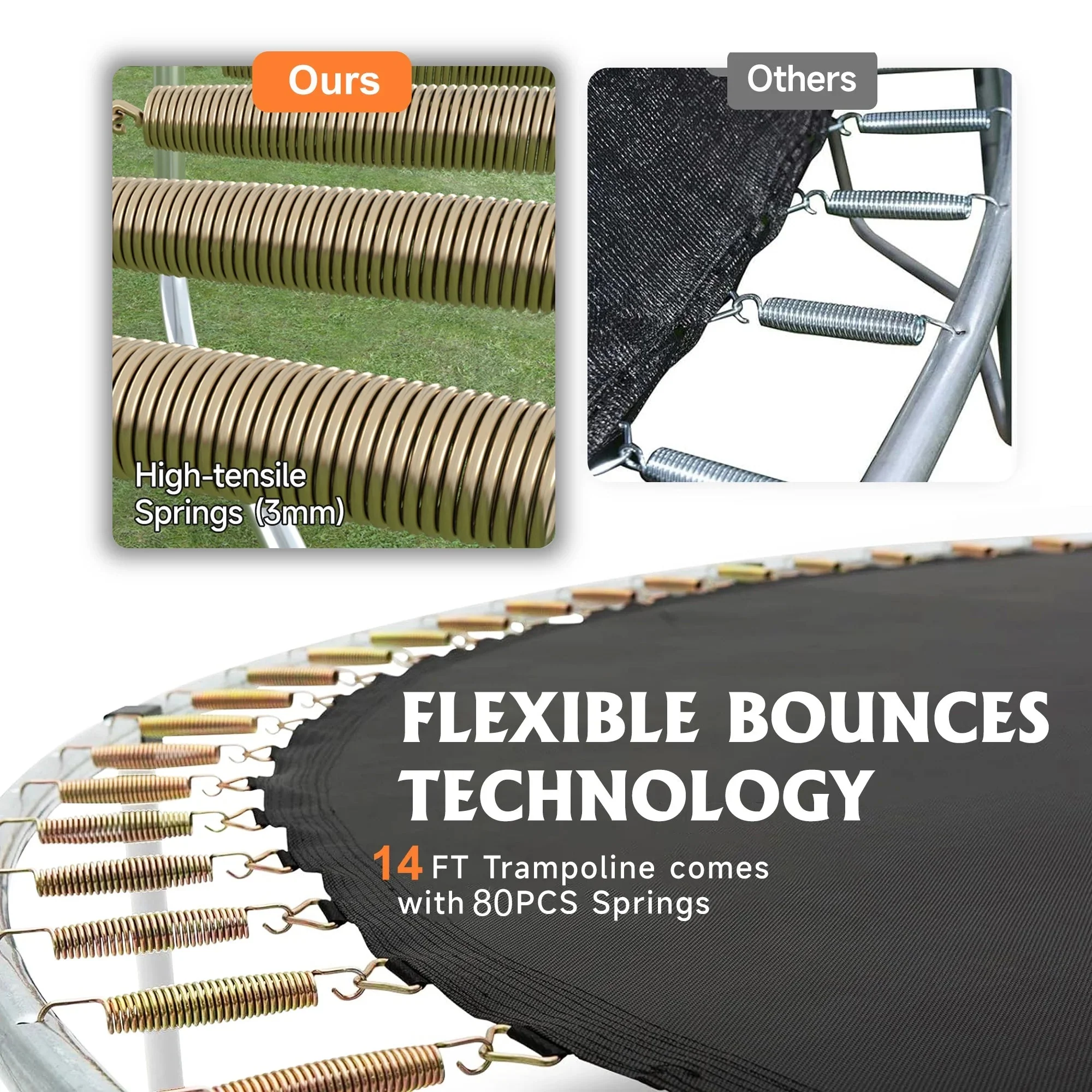 SHINPT 14ft Outdoor Trampoline With Safety Net, Basketball Hoop And Ladder - Image 11 SHINPT 14ft Outdoor Trampoline With Safety Net, Basketball Hoop And Ladder - Image 11