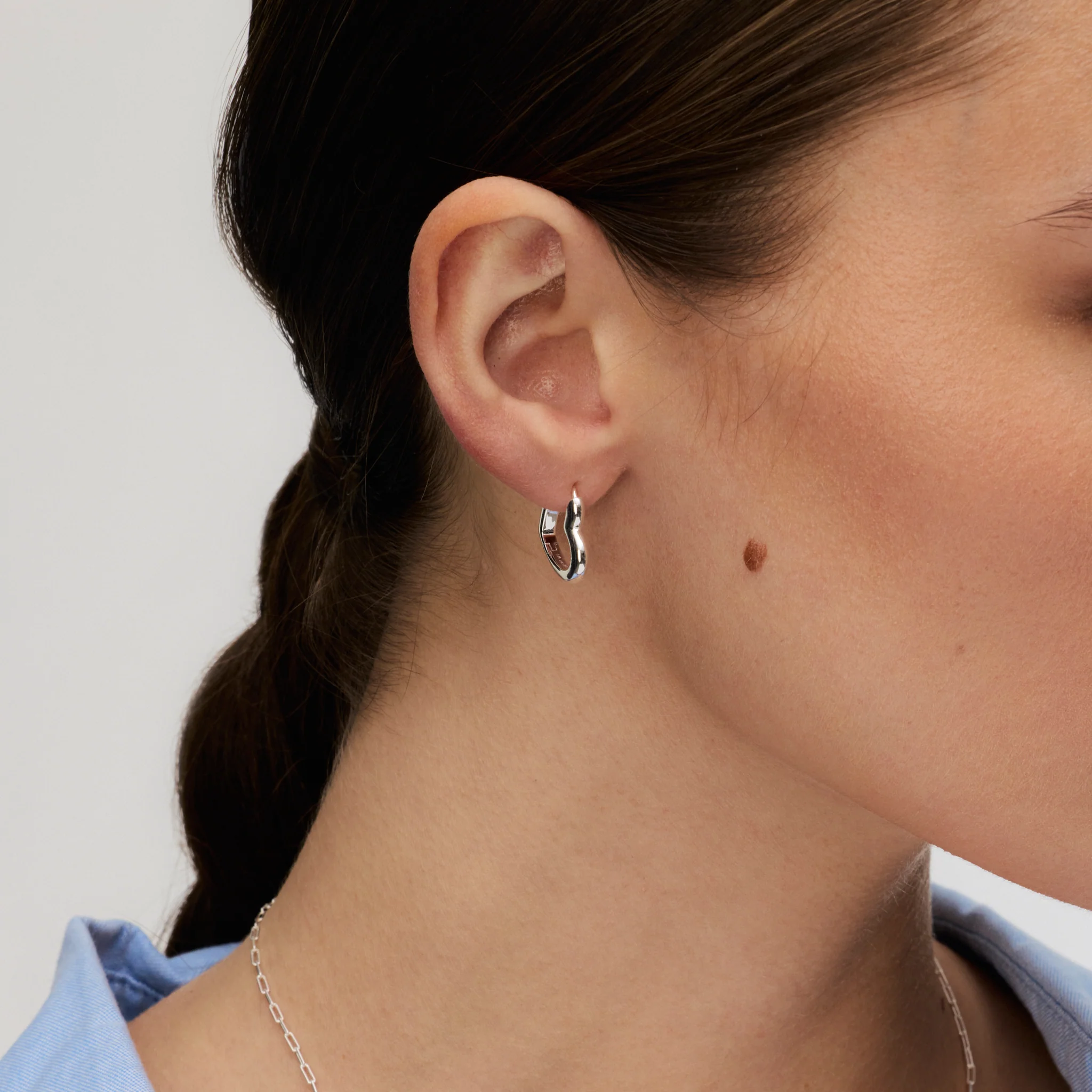 Heart Huggie Hoop Earrings