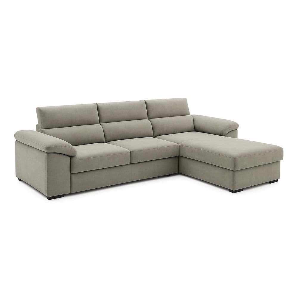 Sofá Esquinero 3 Plazas Gris Claro 250x150x90cm