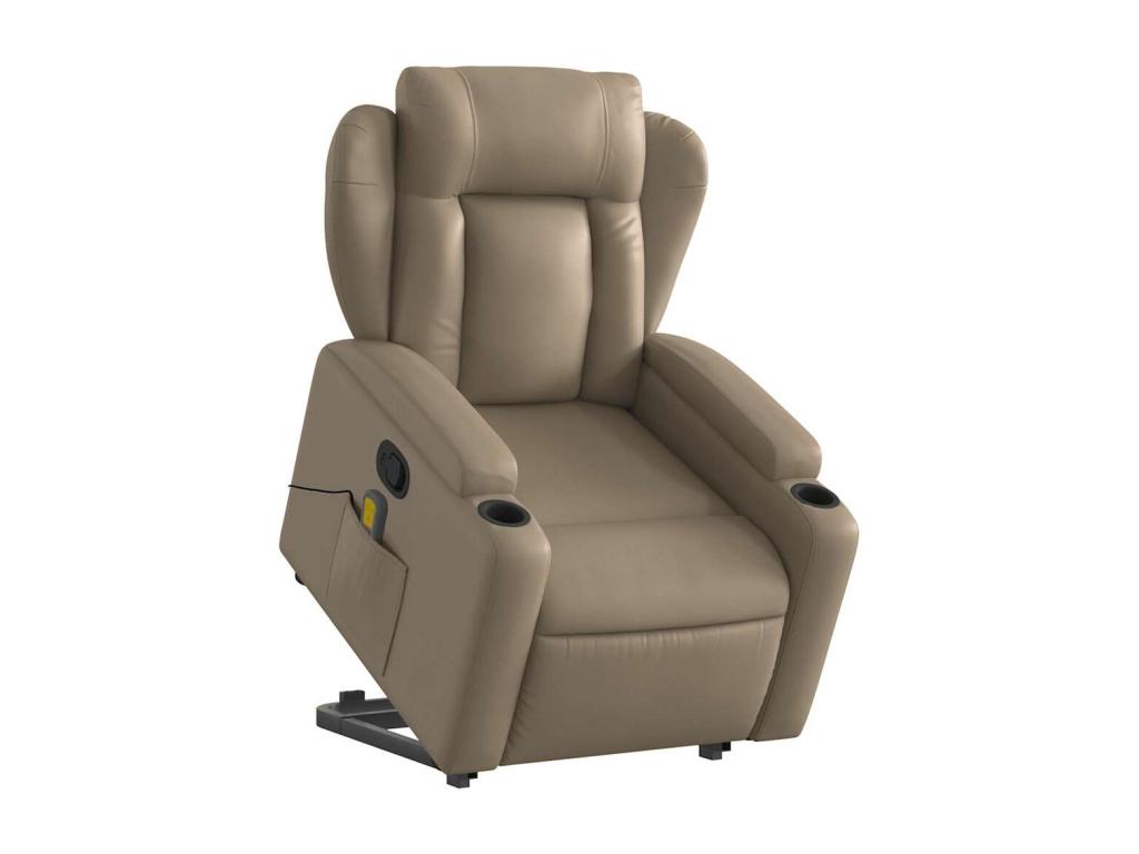 Sillón reclinable masaje pie cuero artificial color capuchino