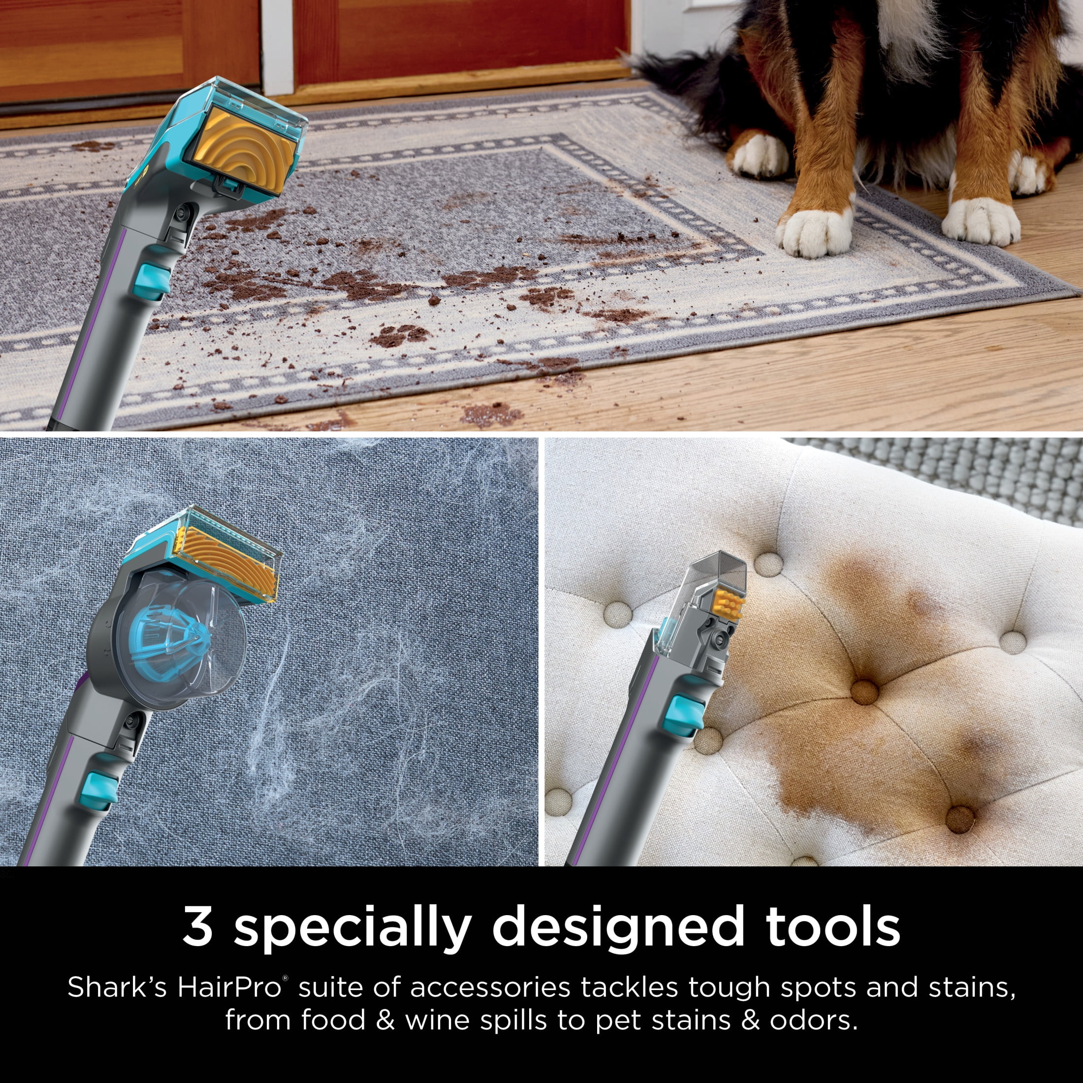 Shark StainStriker HairPro Carpet and Upholstery Cleaner, Portable with 3 Tools, 6oz Deep Clean Pro Formula and 12oz OXY Multiplier Formula, PX250 Dark Silver/Fuchsia - Image 8
