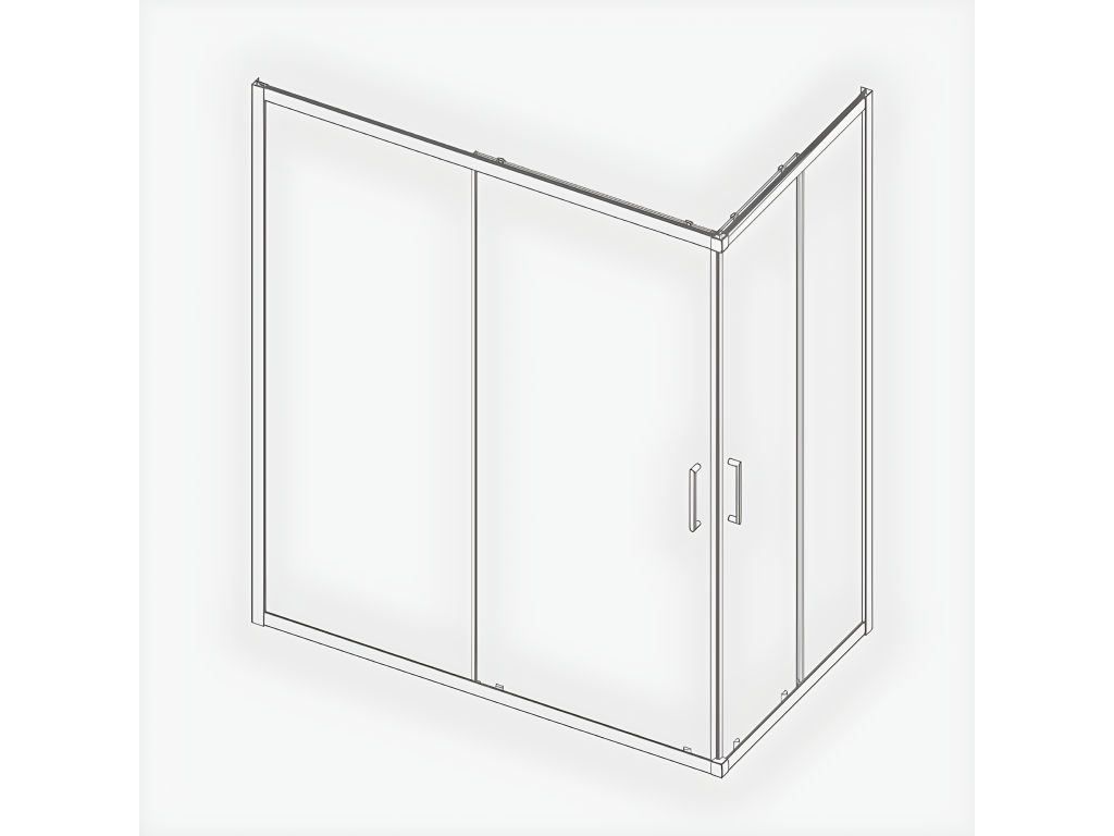 Angular de ducha 2 Fijos + 2 Puertas Correderas BELLA 80 cm