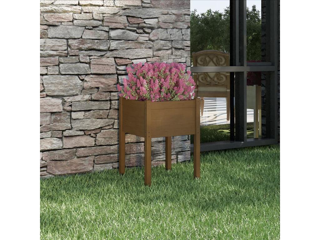 Decoratodo  madera maciza de pino marrón miel 50x50x70 cm