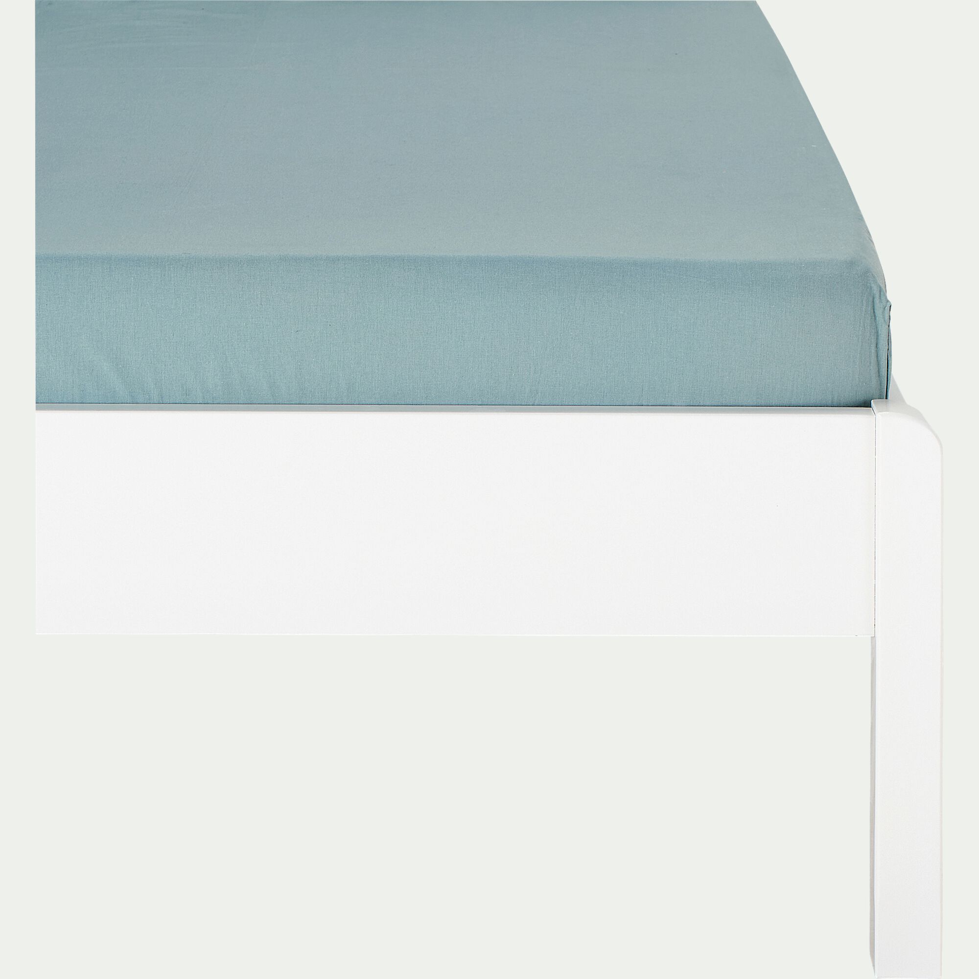 CALANQUES - Drap housse enfant en coton 90x170 B15cm - bleu calaluna
