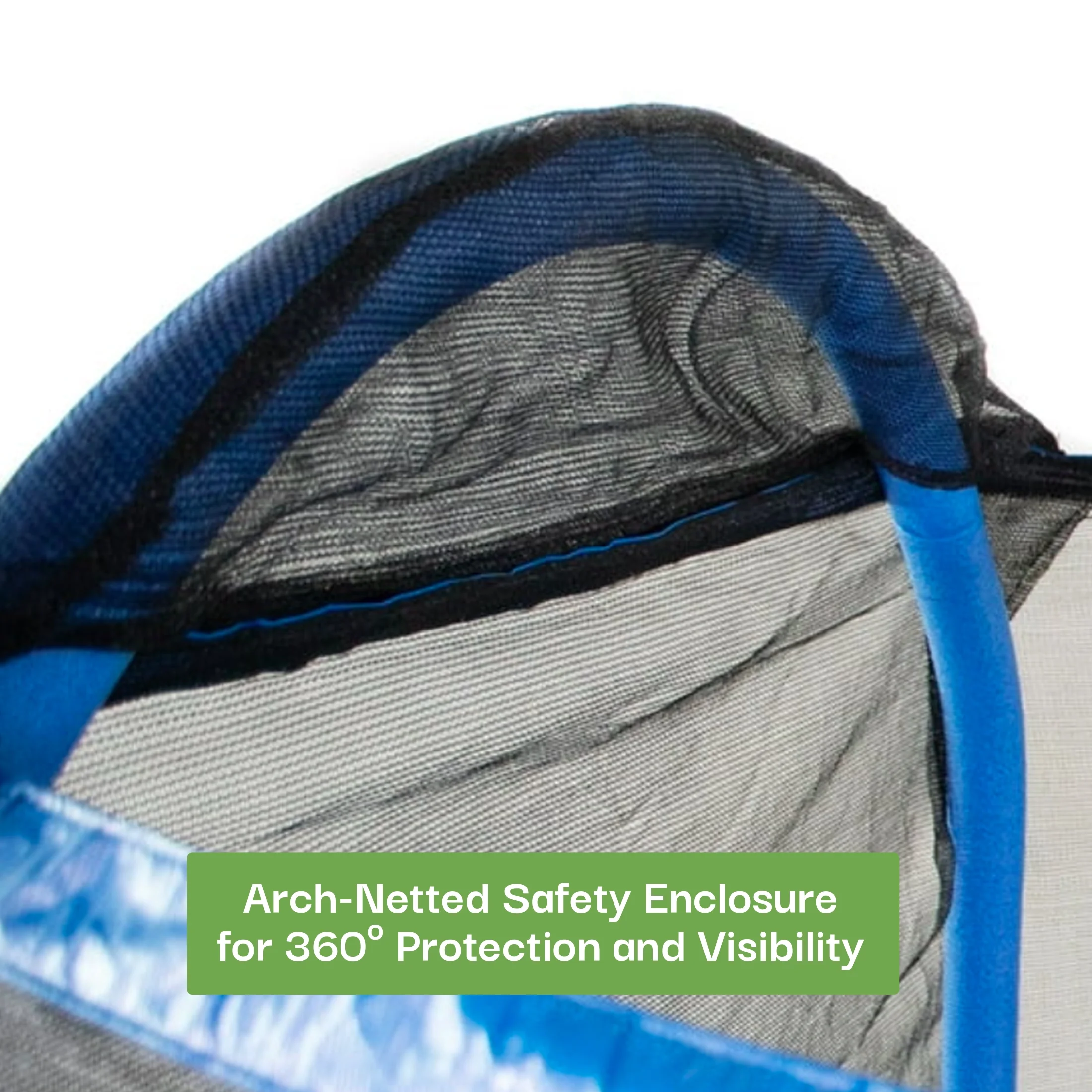 Sportspower 7' My 1st Trampoline for Kids 3-10 with Safety Enclosure Blue and Green - Image 9