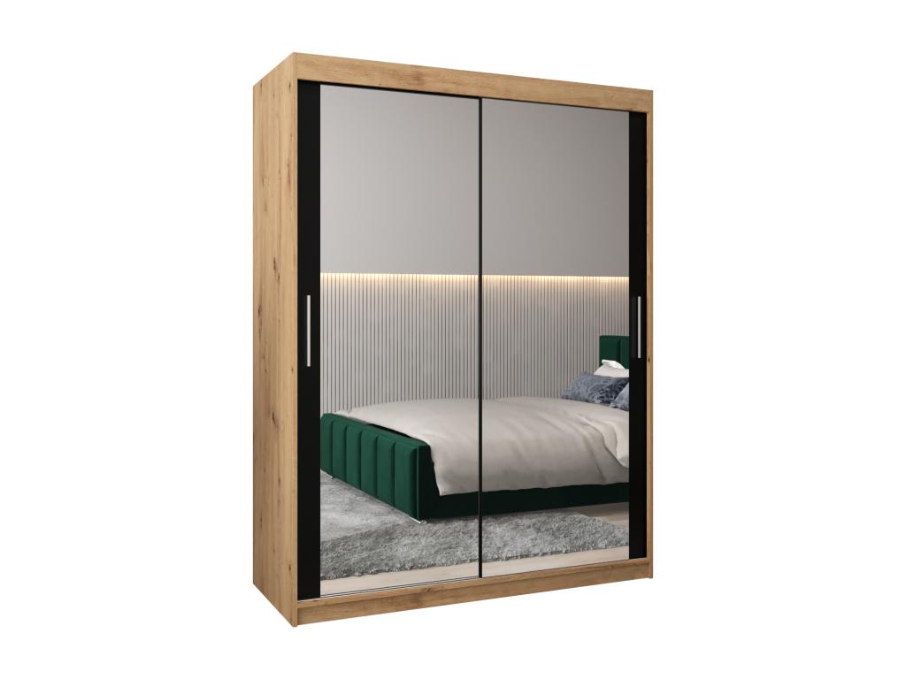 Armario Tokyo 3 de puertas correderas 200/150/62 2 puertas (artisan/negro)
