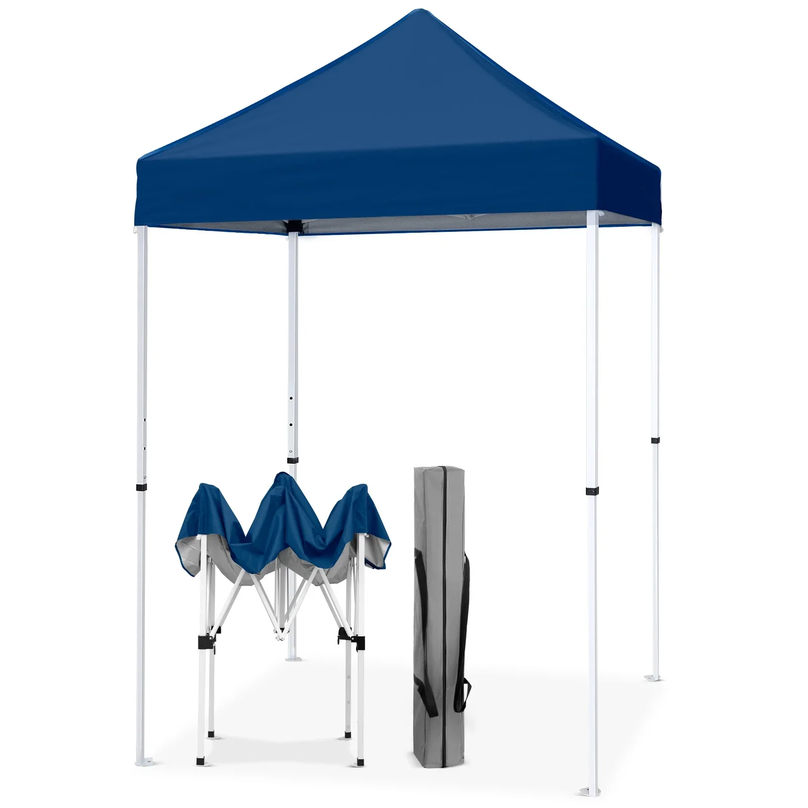 EAGLE PEAK 5x5 Pop up Canopy Tent Instant Outdoor Canopy Easy Set - up Straight Leg Folding Shelter（blue）