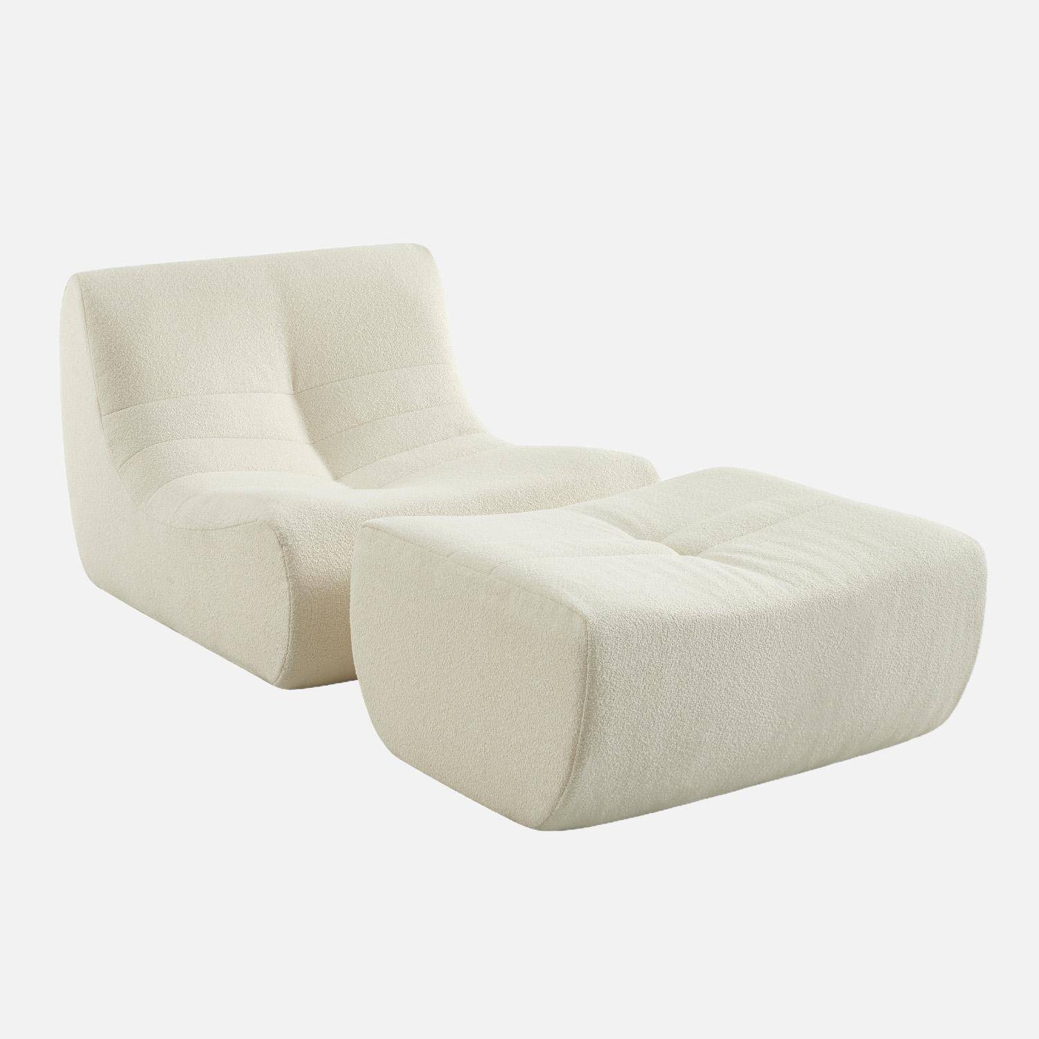 Sokol borreguito - Sillón de borreguito texturizada con reposapiés
