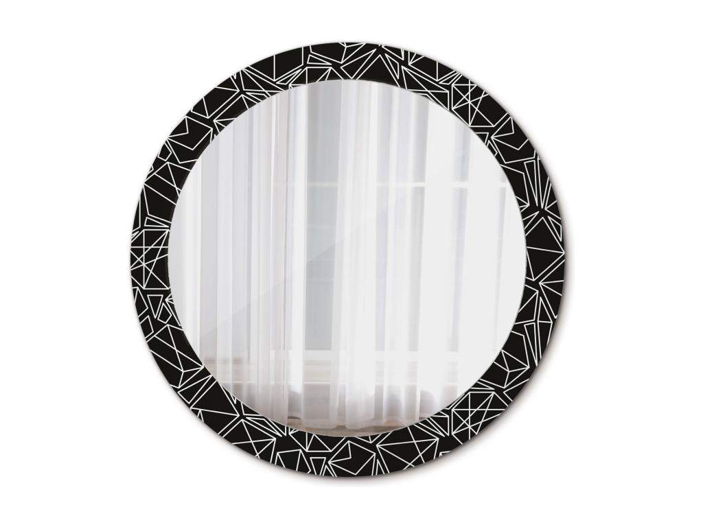 Espejo Redondo Decorativo - Patrón Geométrico - 80 cm