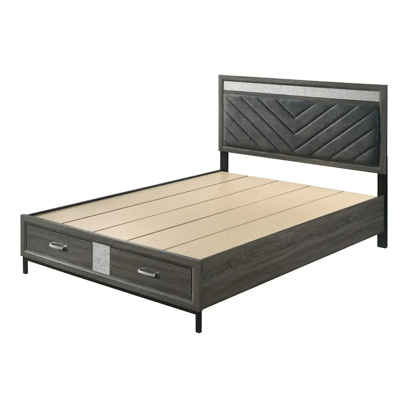 Contemporary Grey 6-Piece Platform Bedroom Set by Furniture of America - Heinisk Collection