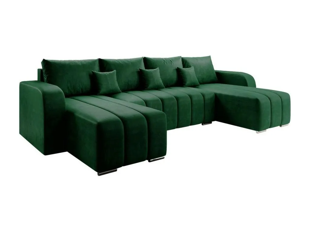 Sofá rinconero Hogarsens 108 Verde Función de descanso Caja de ropa de cama 313x147x86cm