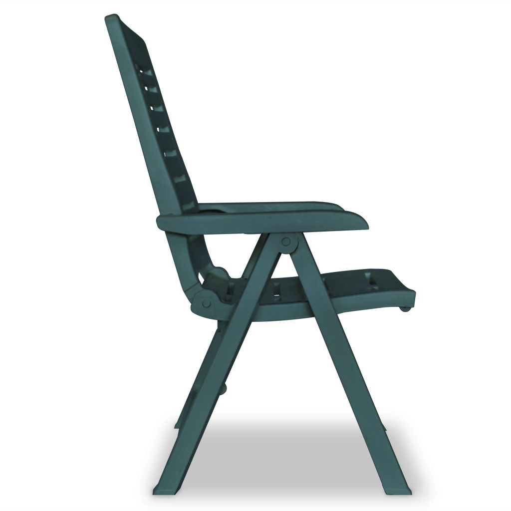 vidaXL Reclining Patio Chairs Outdoor Stack Dining Chair with Armrest Plastic - Image 44