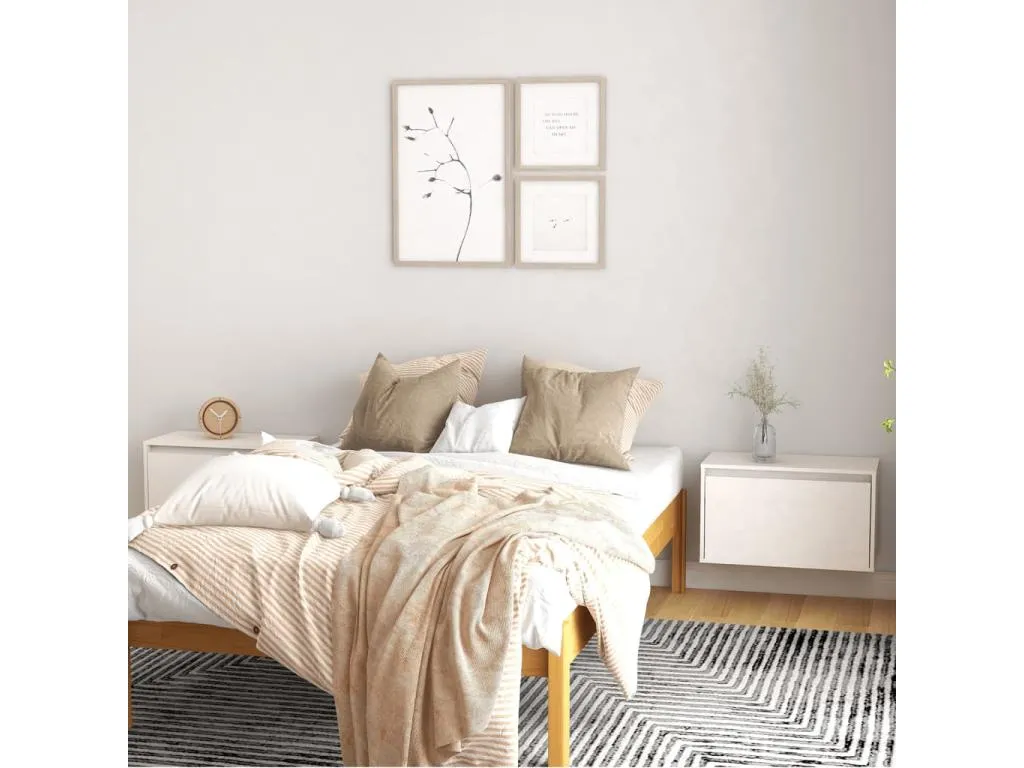 Armarios de pared 2 uds Prietocasa maciza Prietocasa blanco 60x30x35 cm