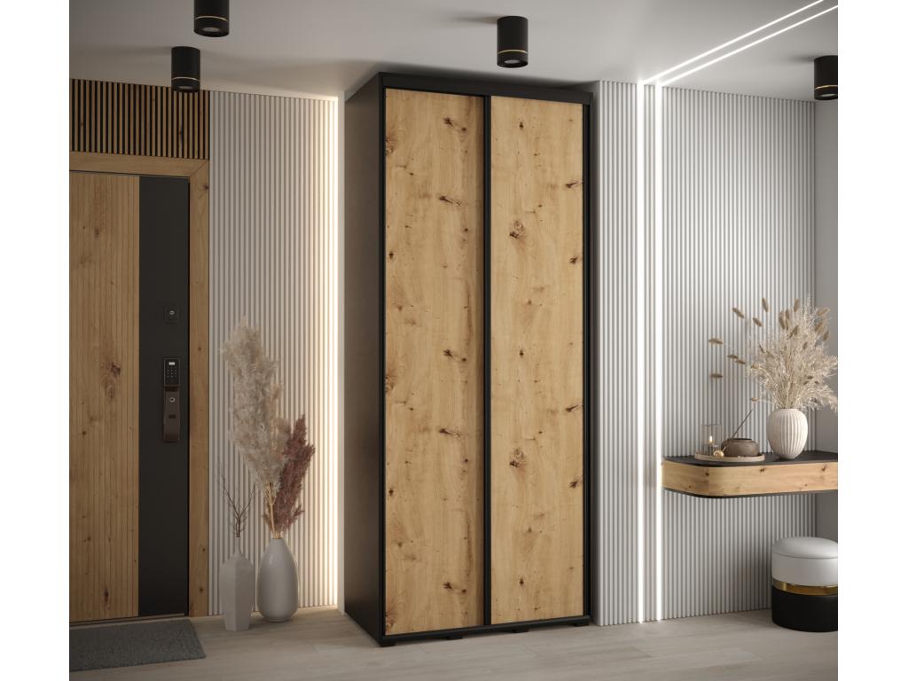 ARMARIO Joliven 3 DE PUERTAS CORREDERAS 235 2/100/60 2 puertas Negro/Artisan/Negro