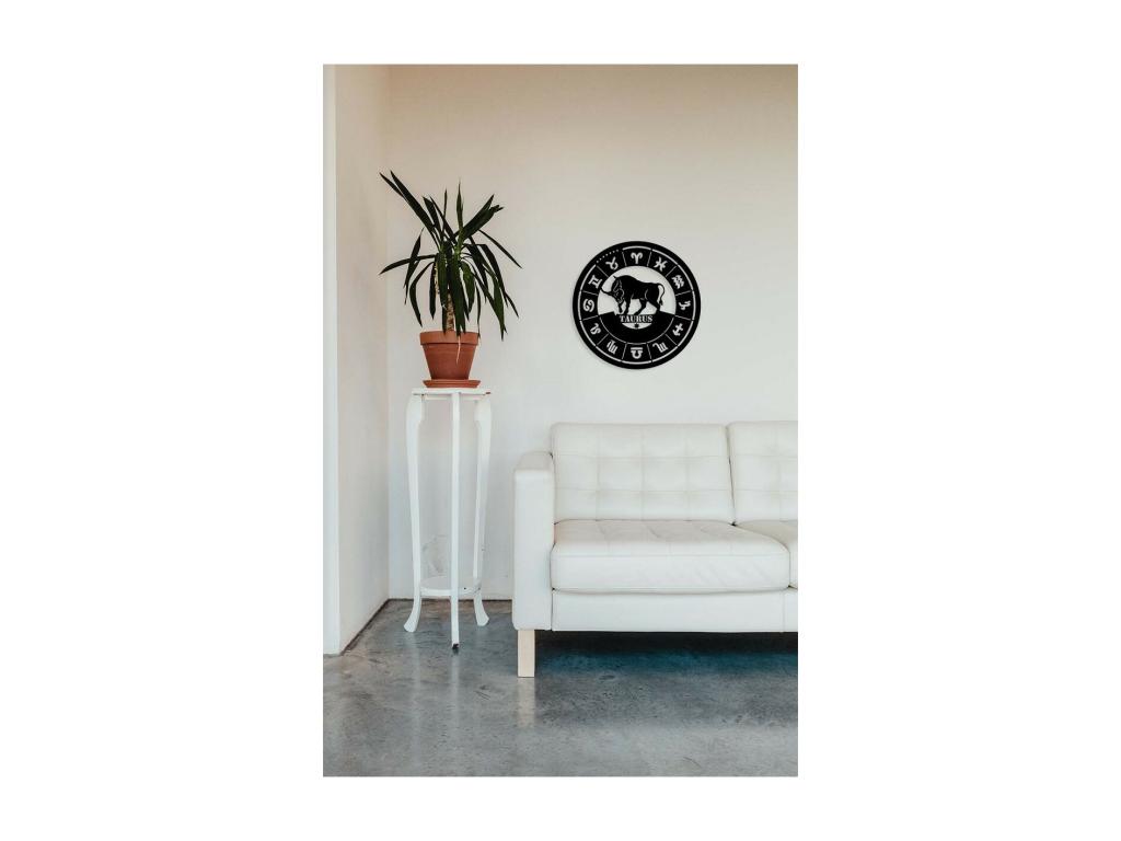 Decoración de Metal Horóscopo Tauro, Negro, 50x0,15x50 cm, Tucasago