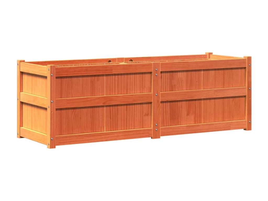 Decoratodo xterior madera maciza pino marrón cera 150x50x50 cm