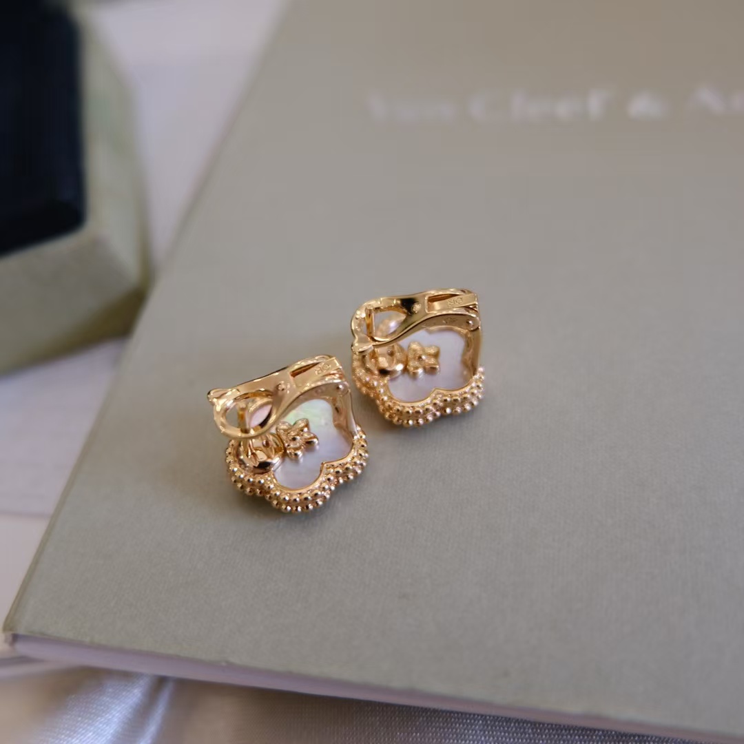 VCA Lucky Spring Earrings, Plum Blossom - Original Replica Club