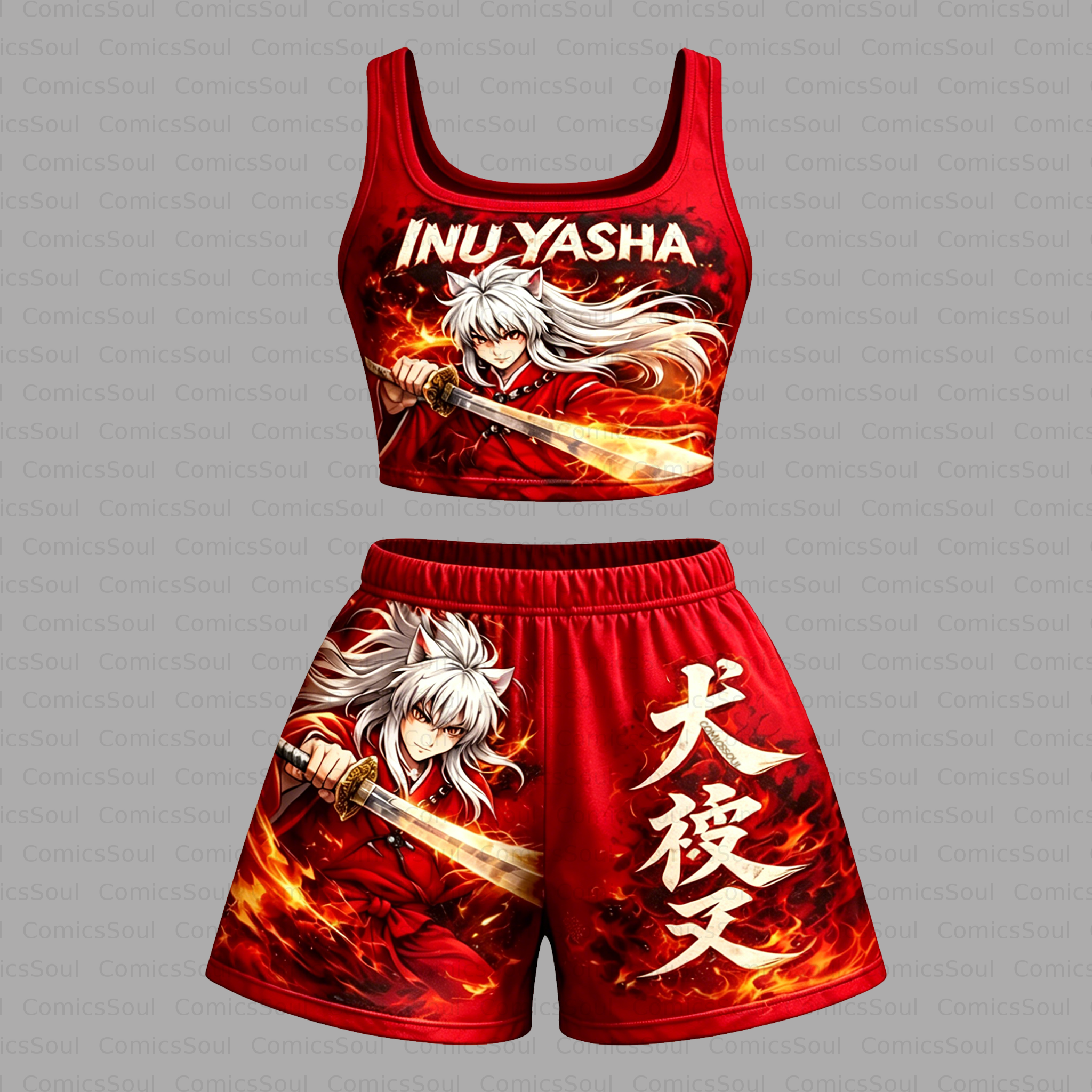 Inuyasha Vest and shorts Two-Piece Set