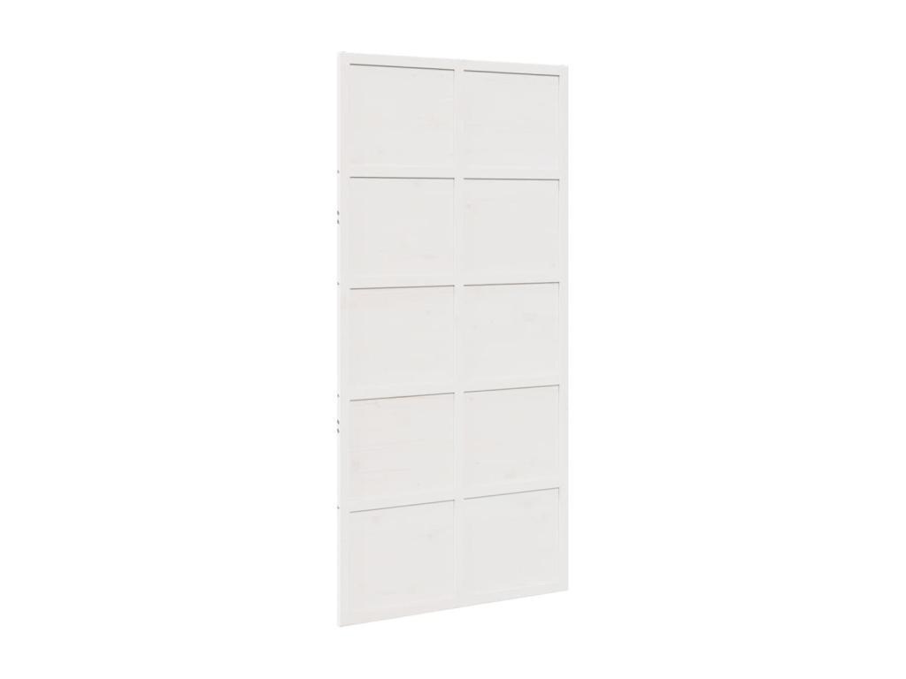 Puerta de granero madera maciza pino blanca 100x208 cm