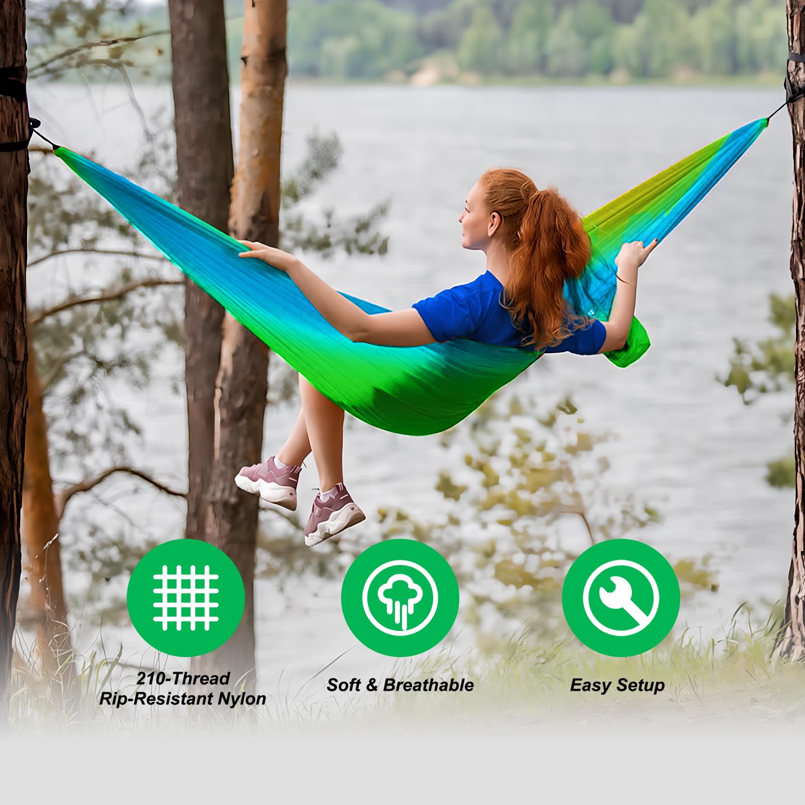 Hiking Gear Ultralight Parachute Nylon Double Hammock Swing