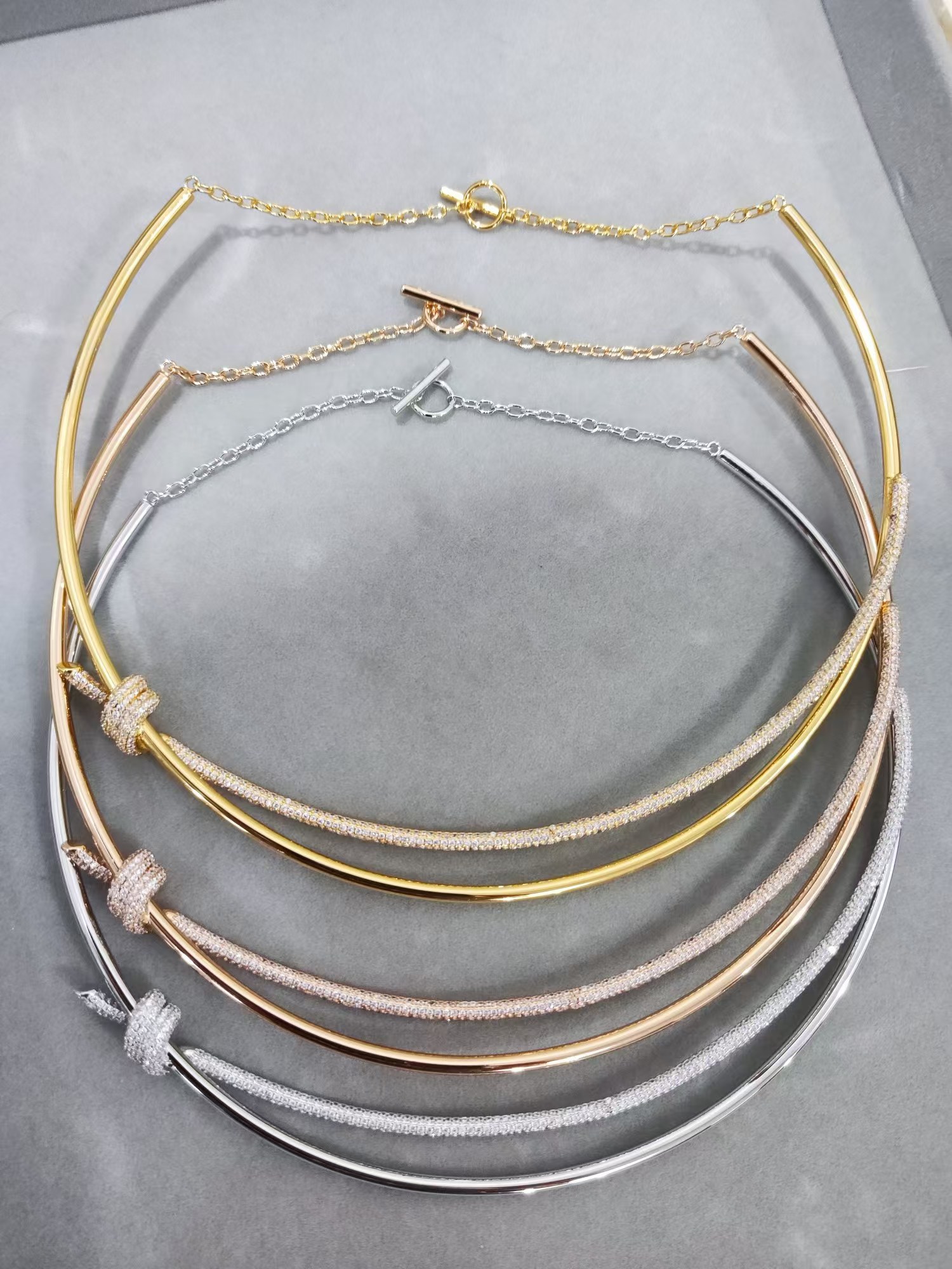 Tiffany Knot Double Row Hinged Necklace - Original Replica Club