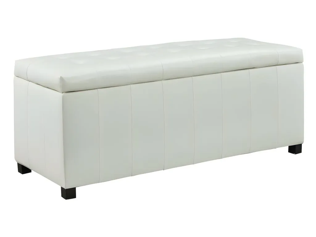 Banco baúl piel sintética blanco Nidovia uey93805