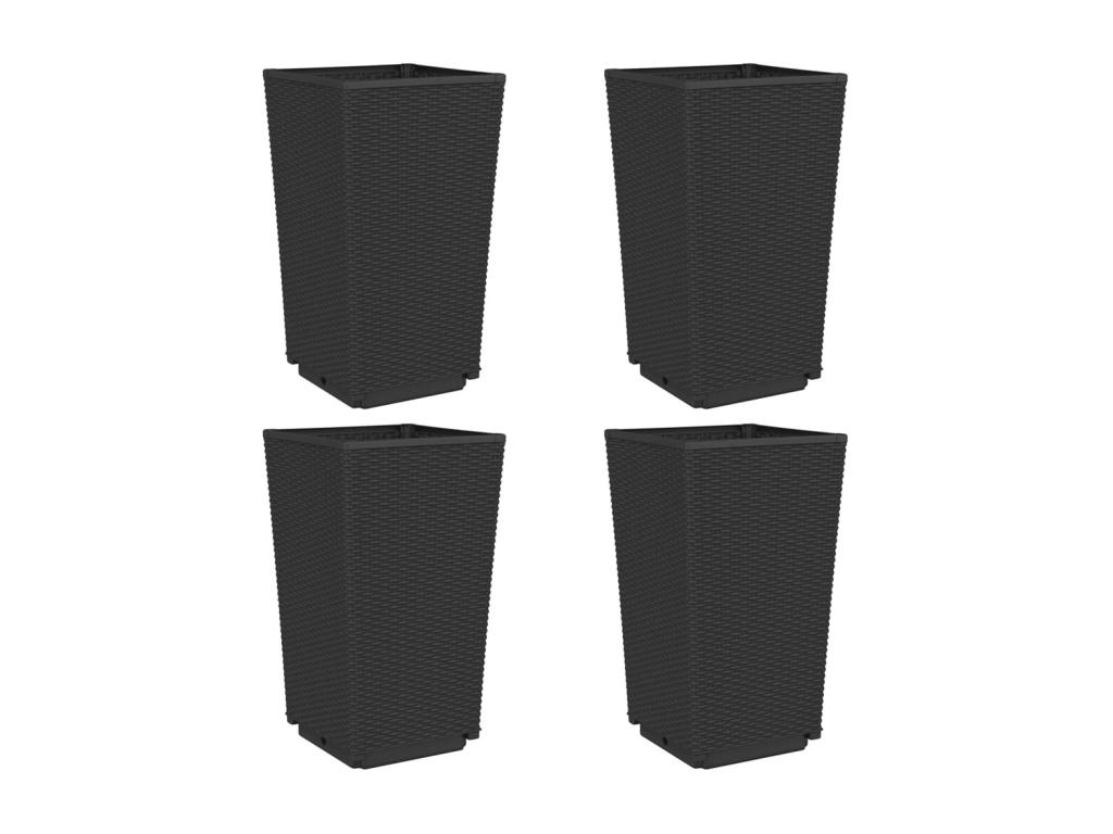 Decoratodo 4 unidades PP negro 32,5x32,5x57 cm
