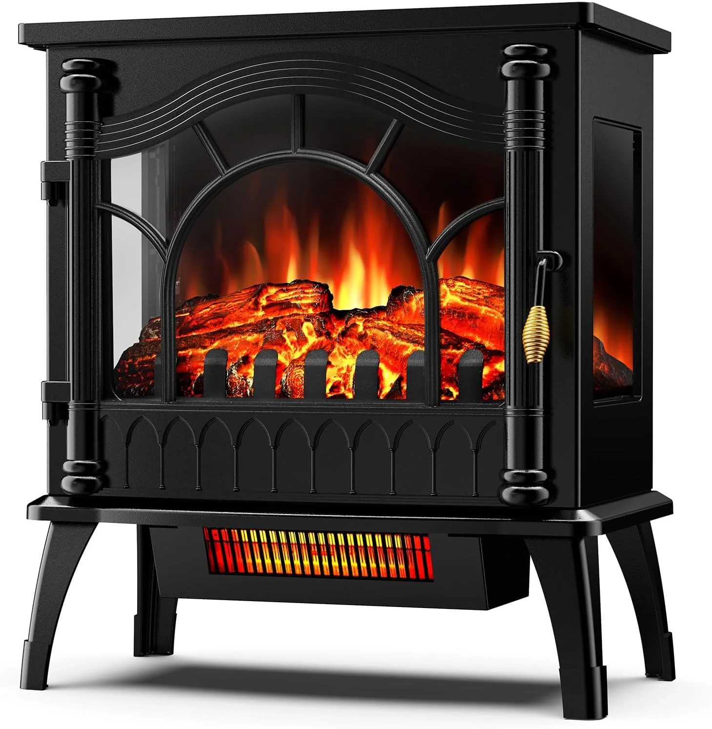 ZAFRO Freestanding Electric Fireplace Stove with Realistic Flame Electric Fireplace Heater