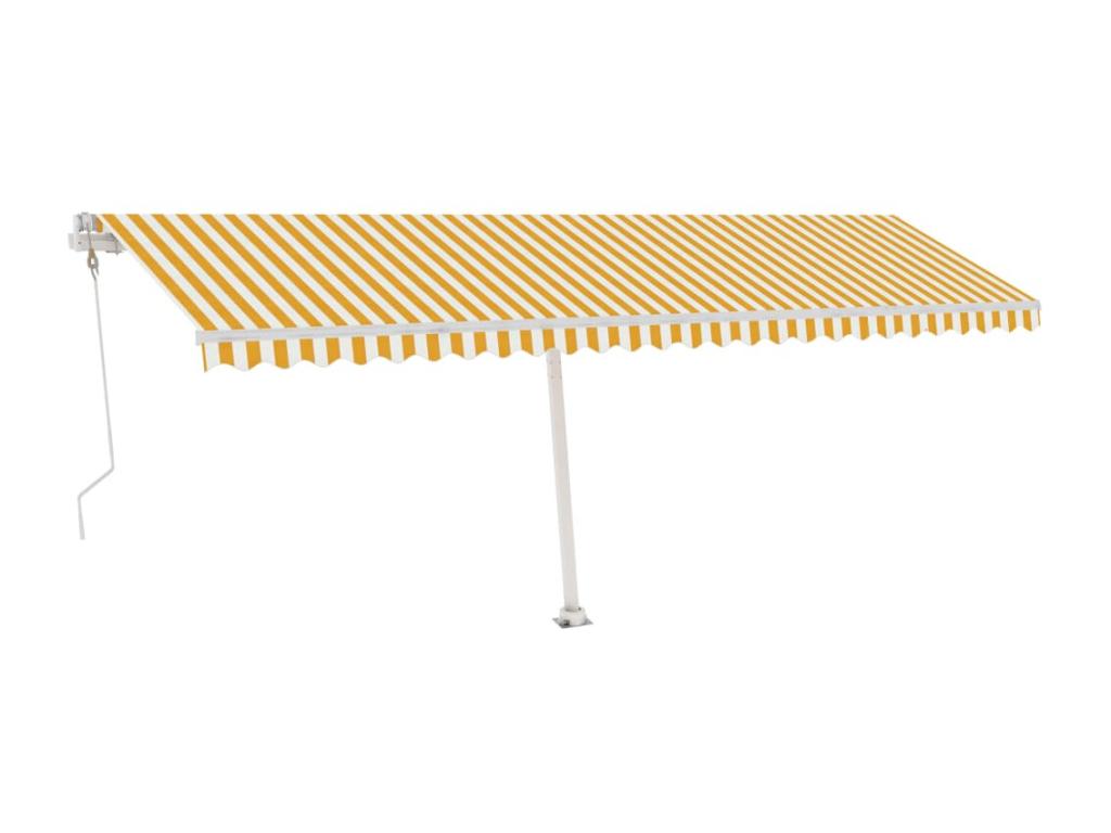 Toldo automático LED sensor de viento amarillo blanco 600x300cm