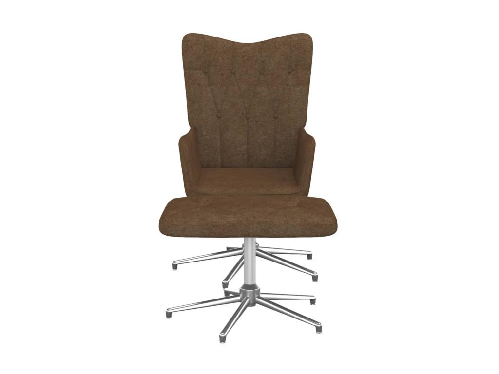 Sillón de relajación con taburete Tela marrón