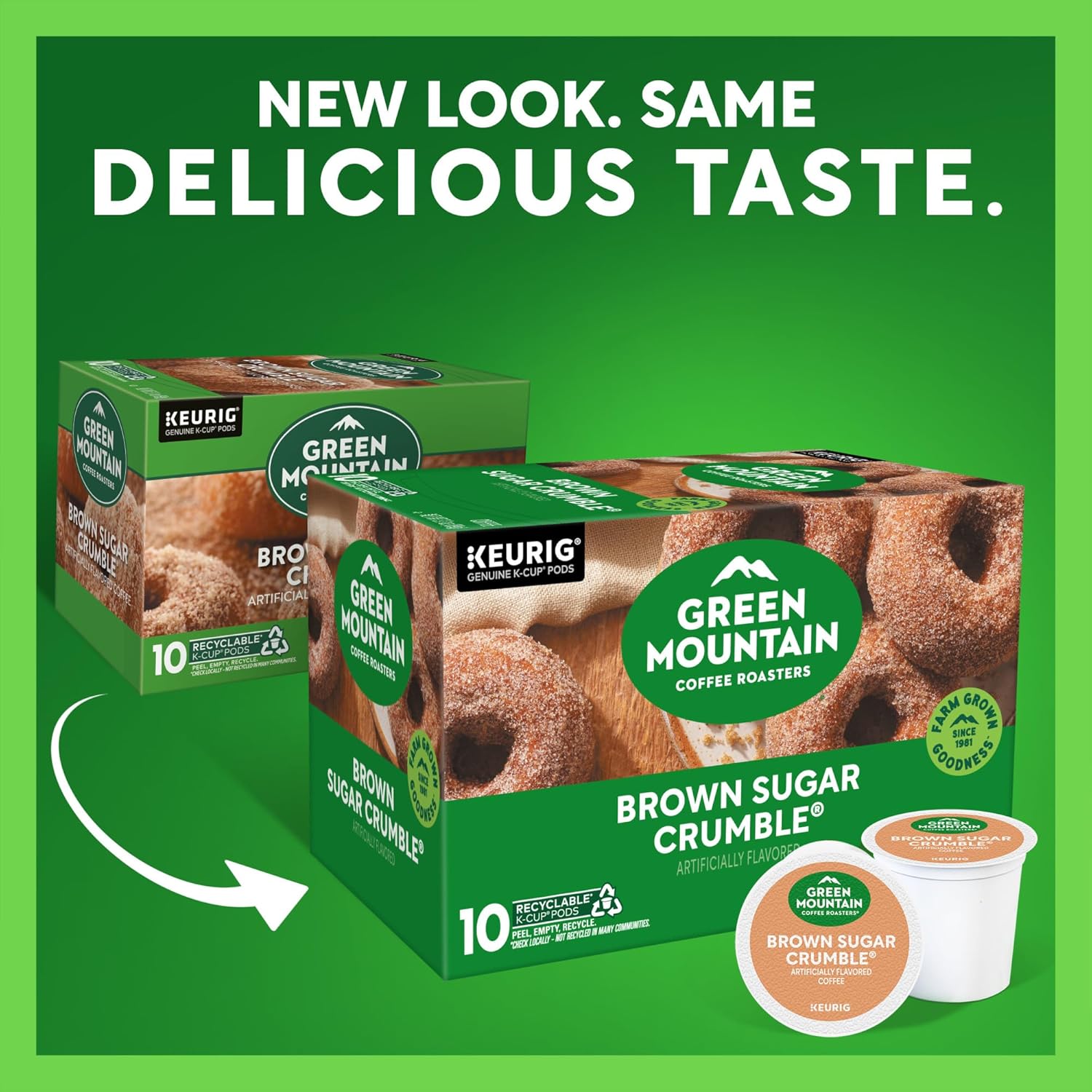 Green Mountain Coffee Roasters Brown Sugar Crumble Keurig Single-Serve K-Cup pods. Medium Roast Coffee. 60 Count (6 Packs of 10)