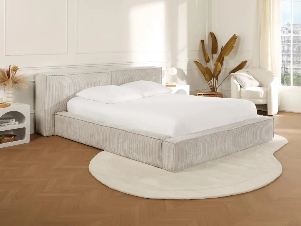 Canapé abatible 160x200 cm - pana - Beige Colchón - Mobtrendy bpnc46358