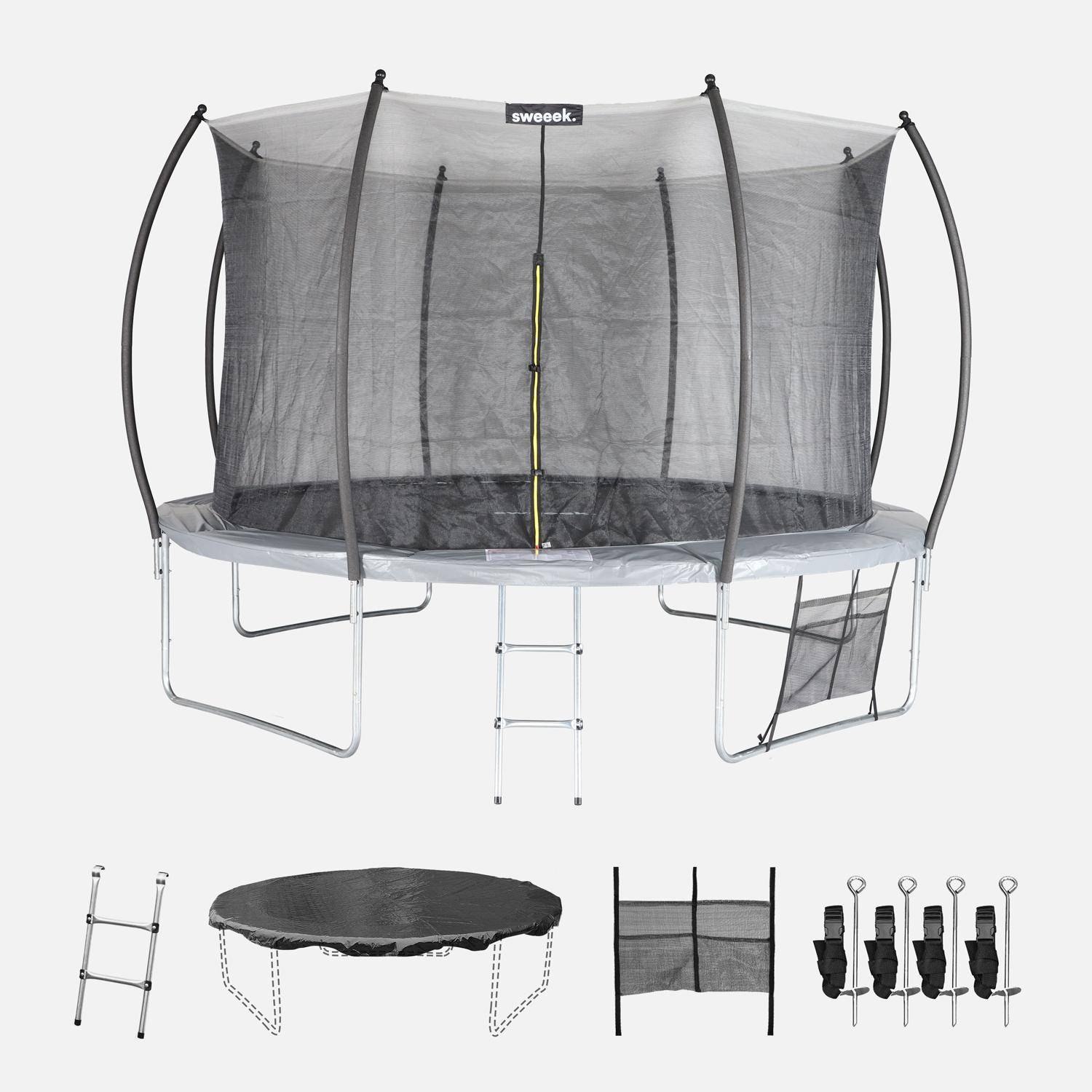 Saturne Inner XXL - Trampolín 370cm red interior con pack de accesorios