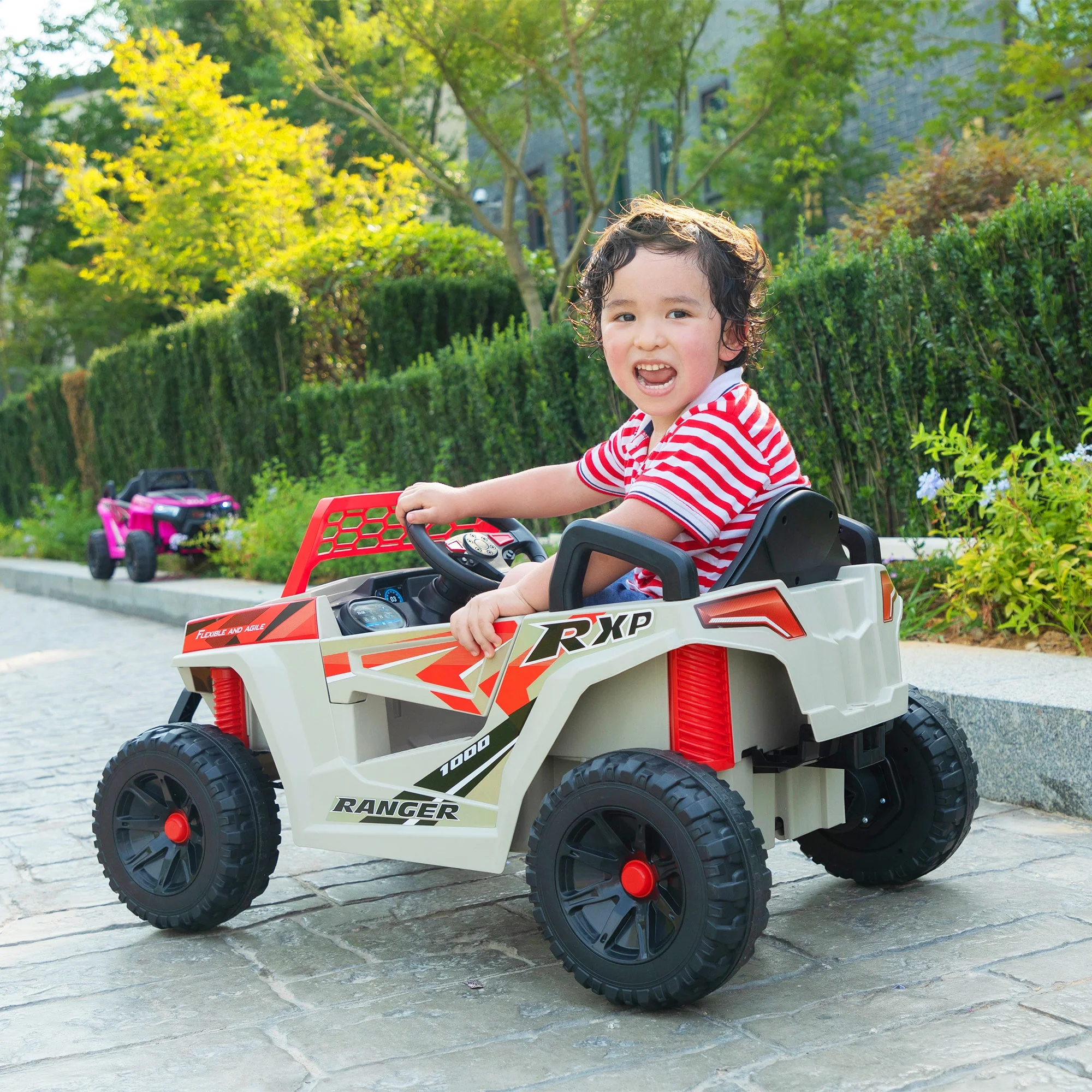 TOBBI 12V Kids Electric off-Road UTV Truck Car Battery Powered Ride on Toys for Girls with LED Headlights, Music, Horn - Image 43
