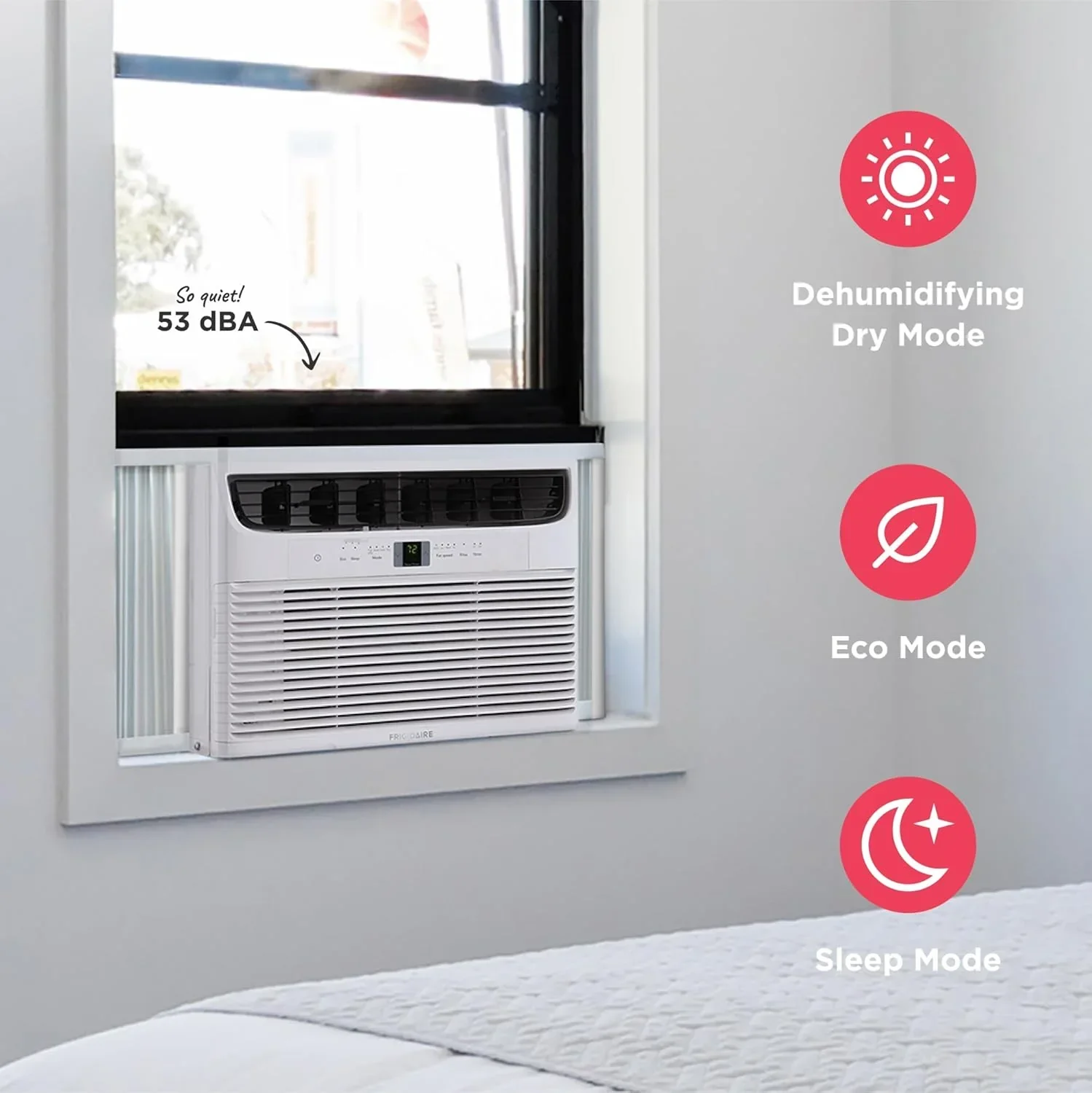 Frigidaire 5,000 BTU Window Air Conditioner Remote Control Cools Up to 150 Sq. Ft. Quiet Operation