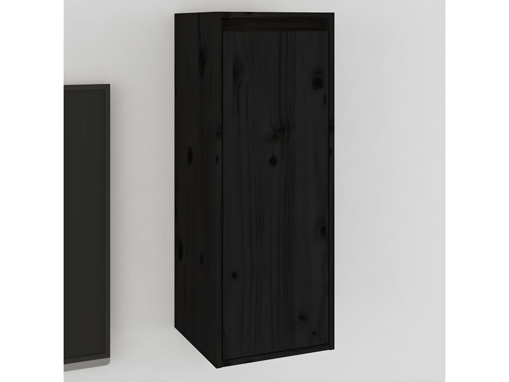 Armario de pared de madera maciza de pino negro 30x30x80 cm