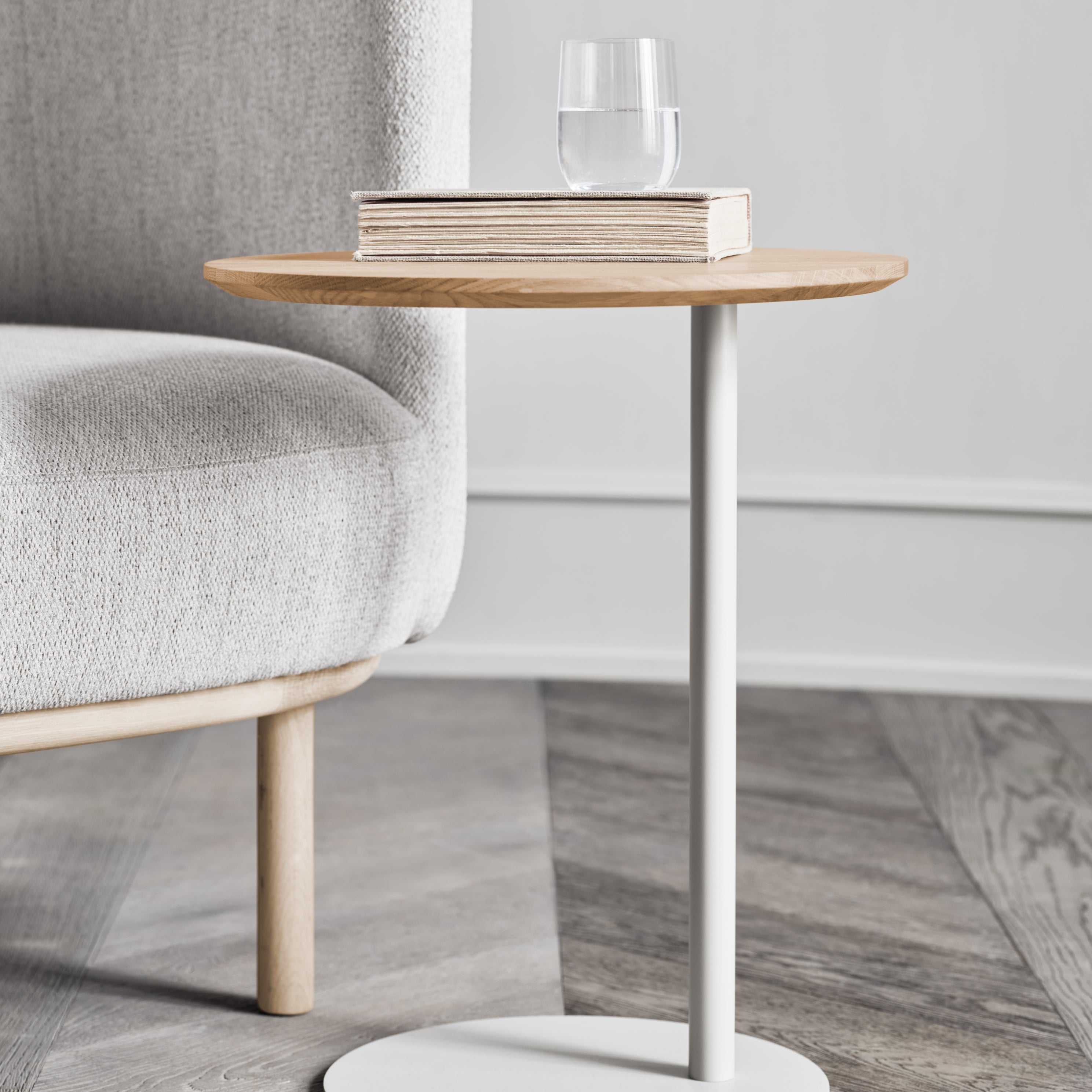 Bolia Pillar Bijzettafel - Witgepigmenteerd Geolied Eiken - Grijs Staa