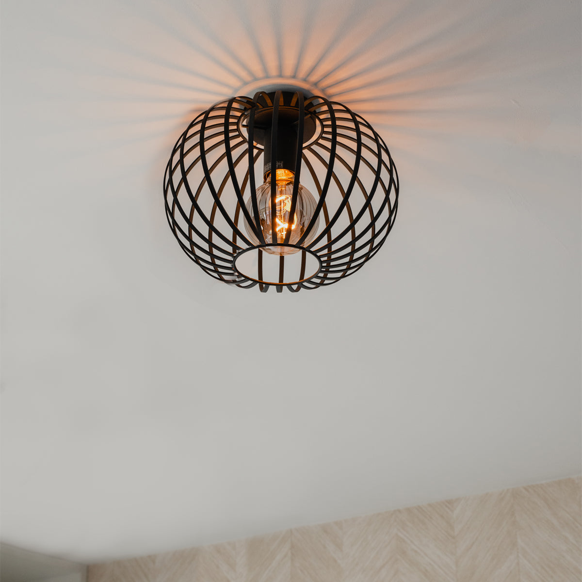 QAZQA Smart plafondlamp zwart 30 cm incl. Wifi G95 - Johanna