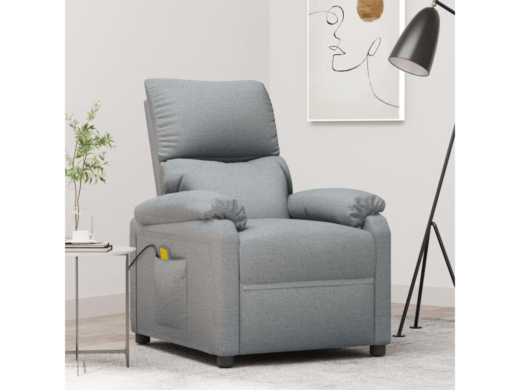 Sillón de masaje tela gris claro