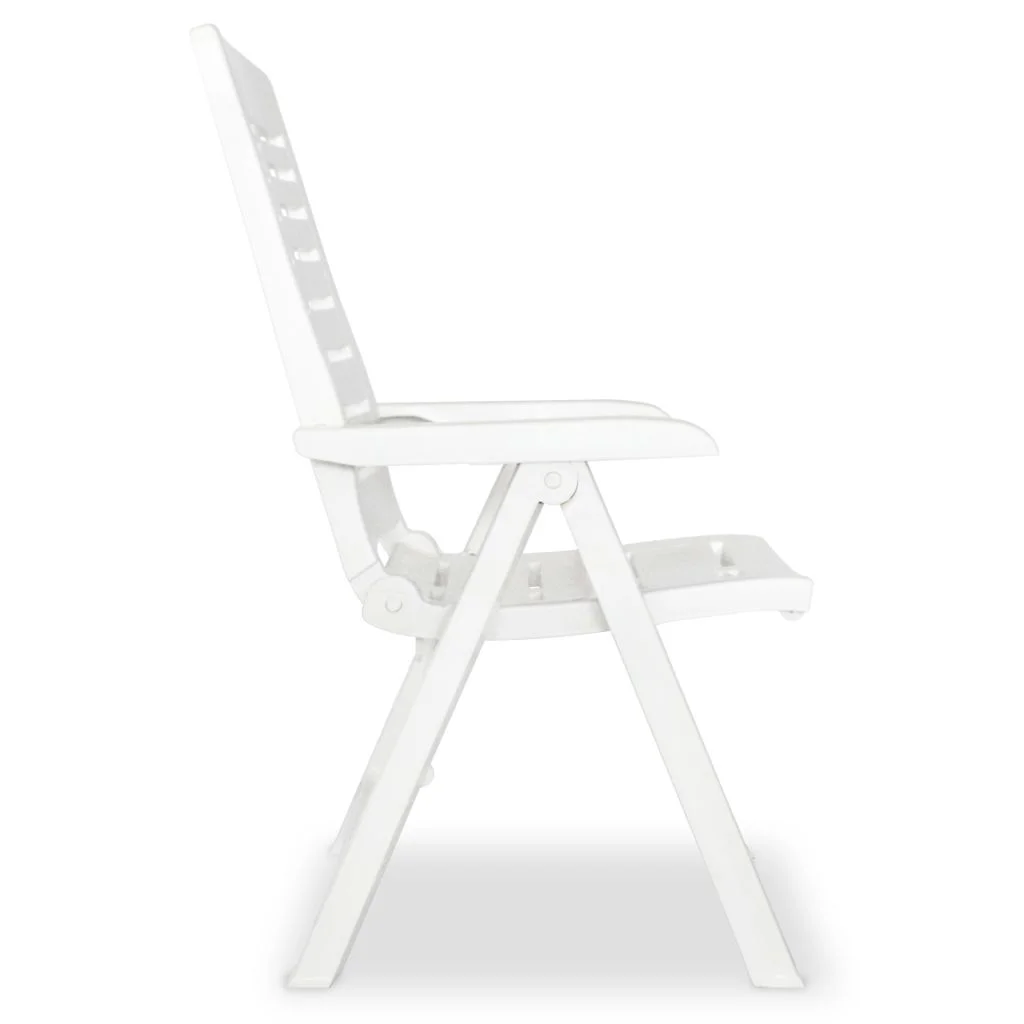 vidaXL Reclining Patio Chairs Outdoor Stack Dining Chair with Armrest Plastic - Image 40