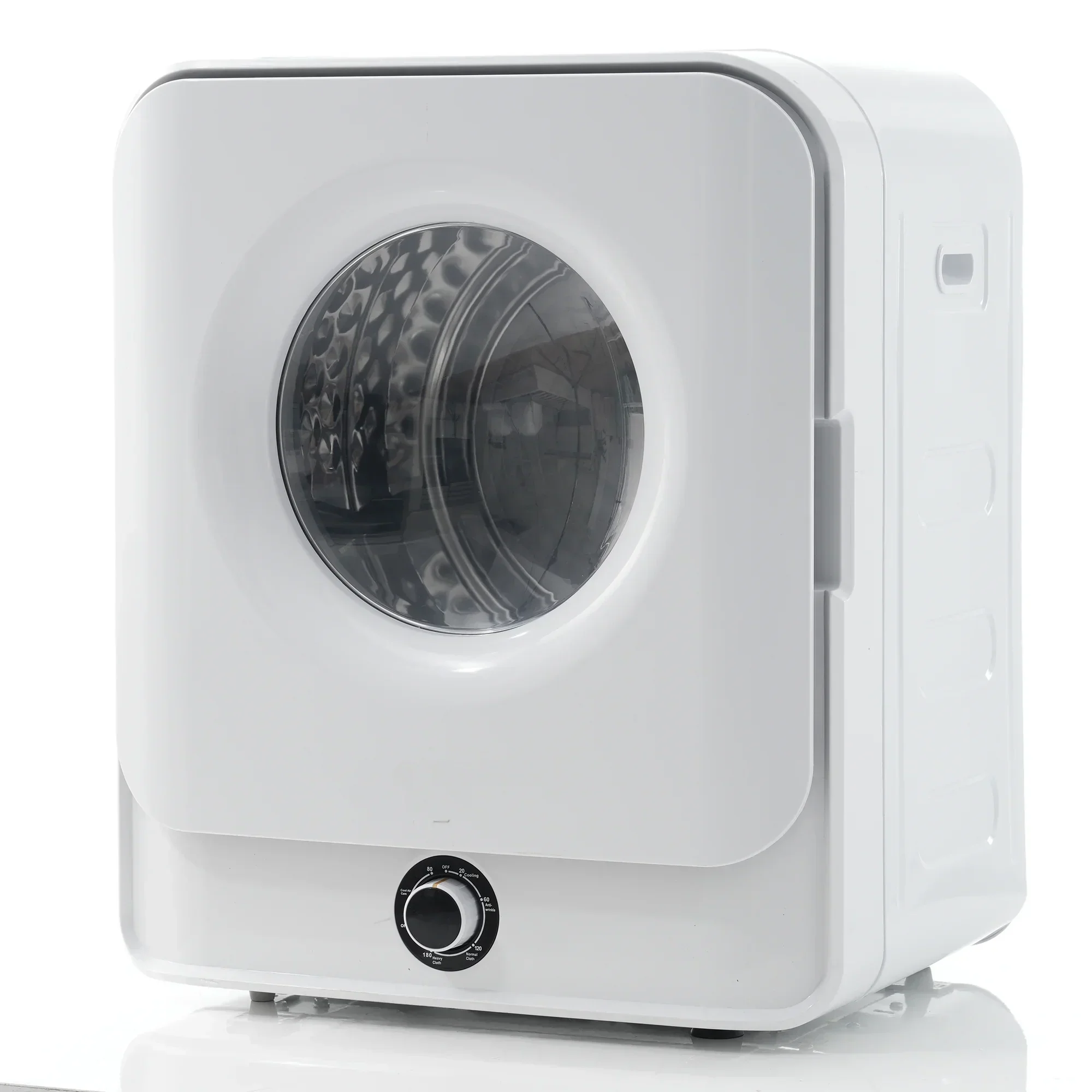 1.95 Cu.ft Front Load Clothes Dryer. Portable Compact Dryer 830W. 5 Drying Modes. Stainless Steel Drum. with Overheat Protection. Dust Removal. Deodorization and Lint Removal Functions. White