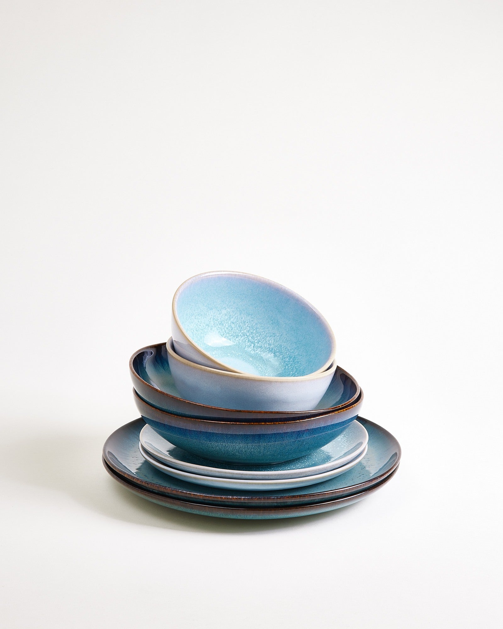 Geschirr-Set classic Soft Tide aqua grünblau 8-teilig