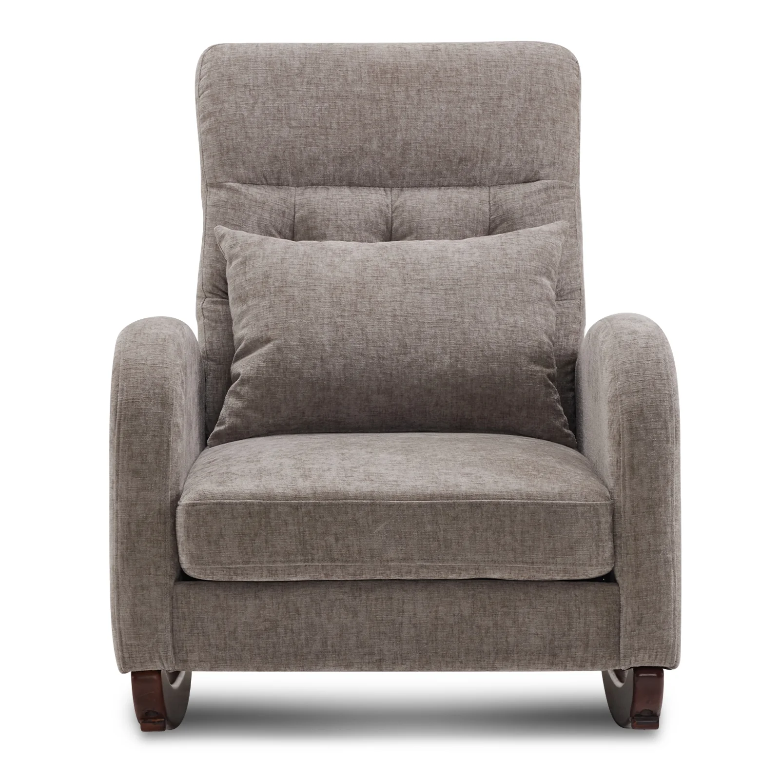Ktaxon Rocking Accent Chair Glider Reading Chair Comfy Teddy Velvet Upholstered Single Sofa Rocker for Living Room, Nursery, Bedroom Beige - Image 37