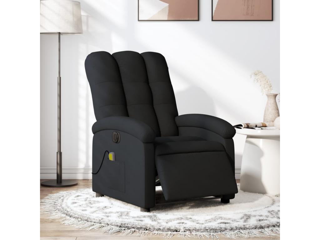 Sillón reclinable de masaje eléctrico tela negro