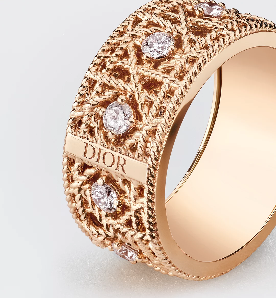 Replicate My Dior Ring Pink Gold and Diamonds(1:1 replica) - Original Replica Club