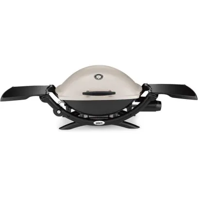 Weber Q 2200 Portable Gas Grill, 1-Burner, Titanium, 12,000 BTU, 280 sq in Cooking Area