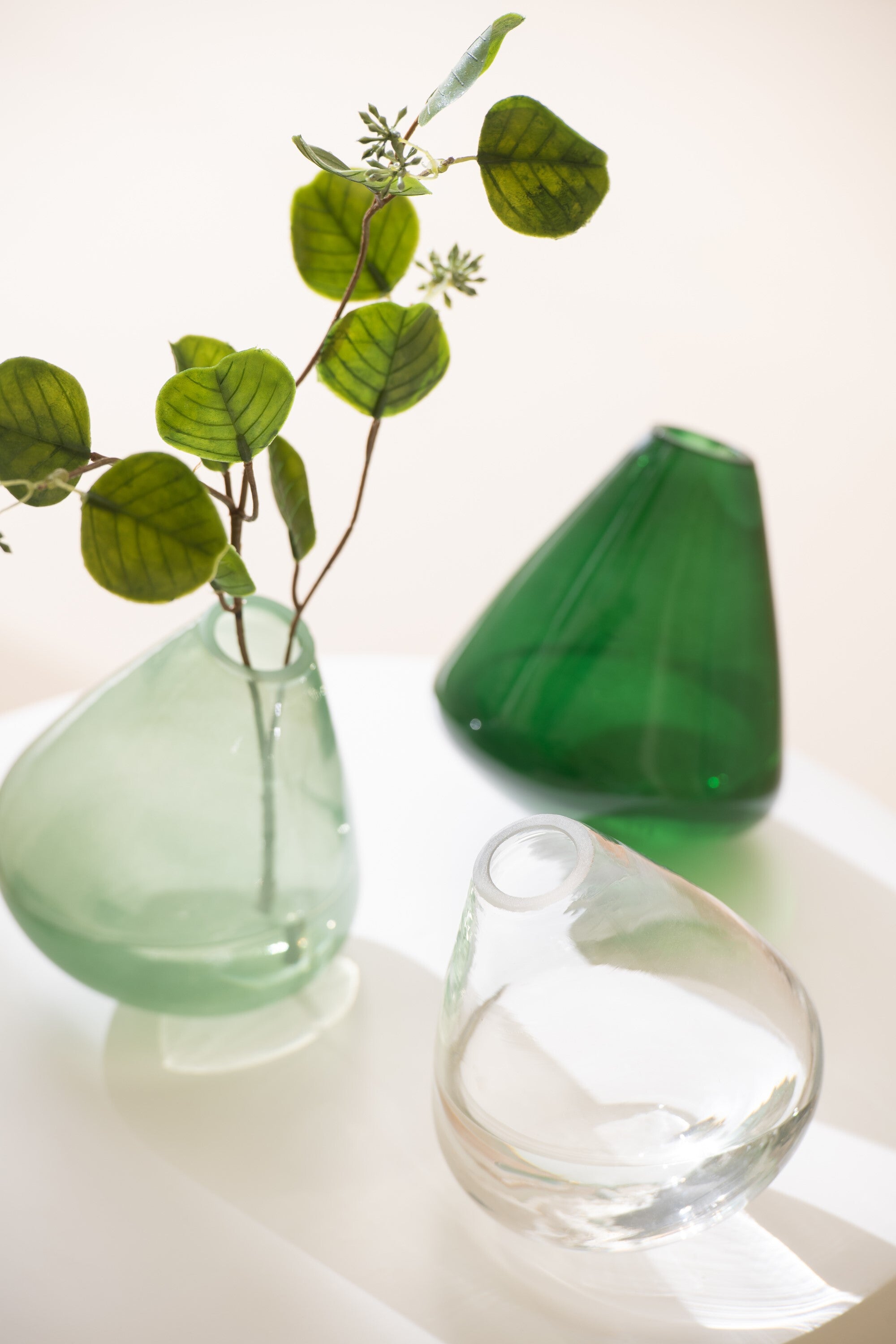 J-Line vaas Topaz - glas - groen - 13.5 cm hoog